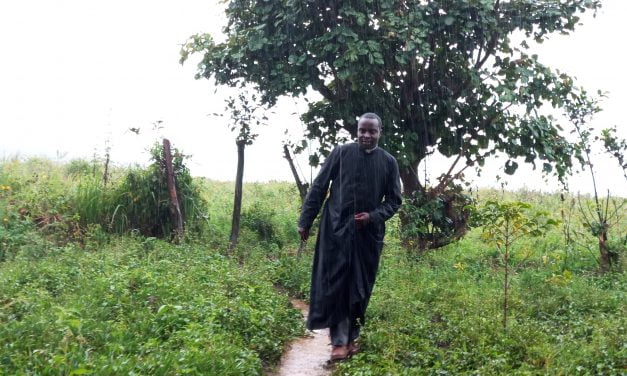 Walking through the bushes to find my Christians at Church…